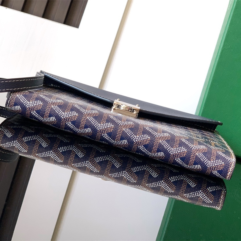 高仿Goyard*CHYPRE1帆布皮革信封袋男女同款藍色免檢版