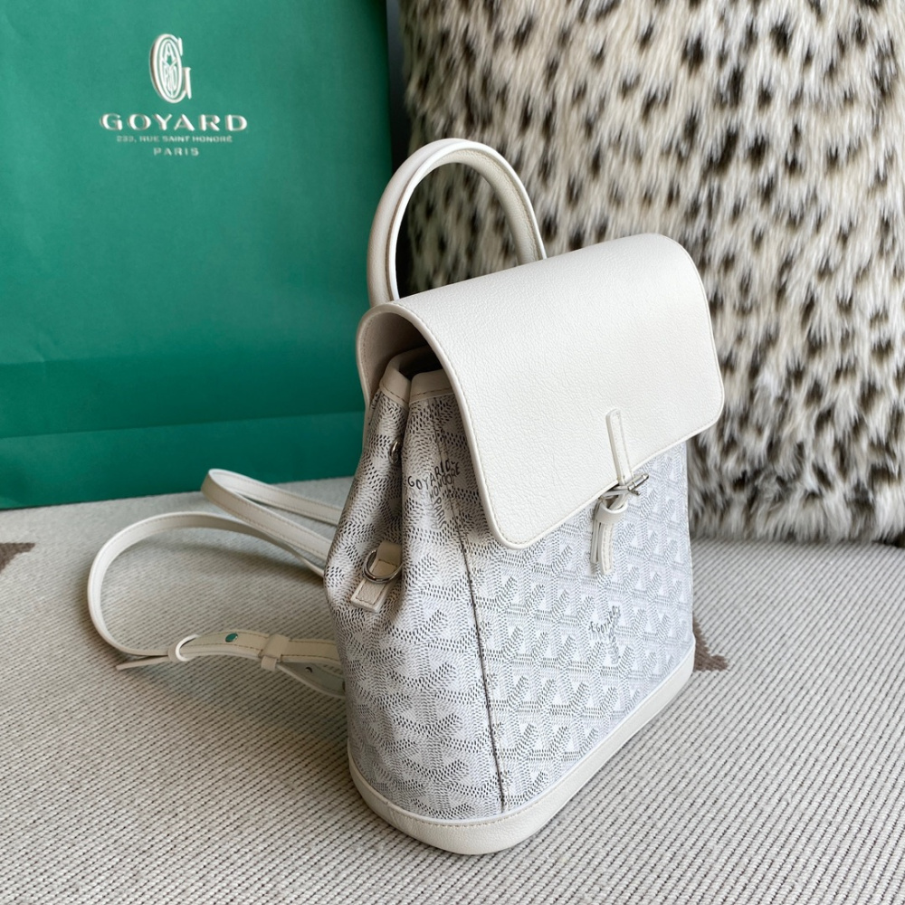 高仿Goyard*ALPIN6經典老花滿印雙肩包白色免檢版