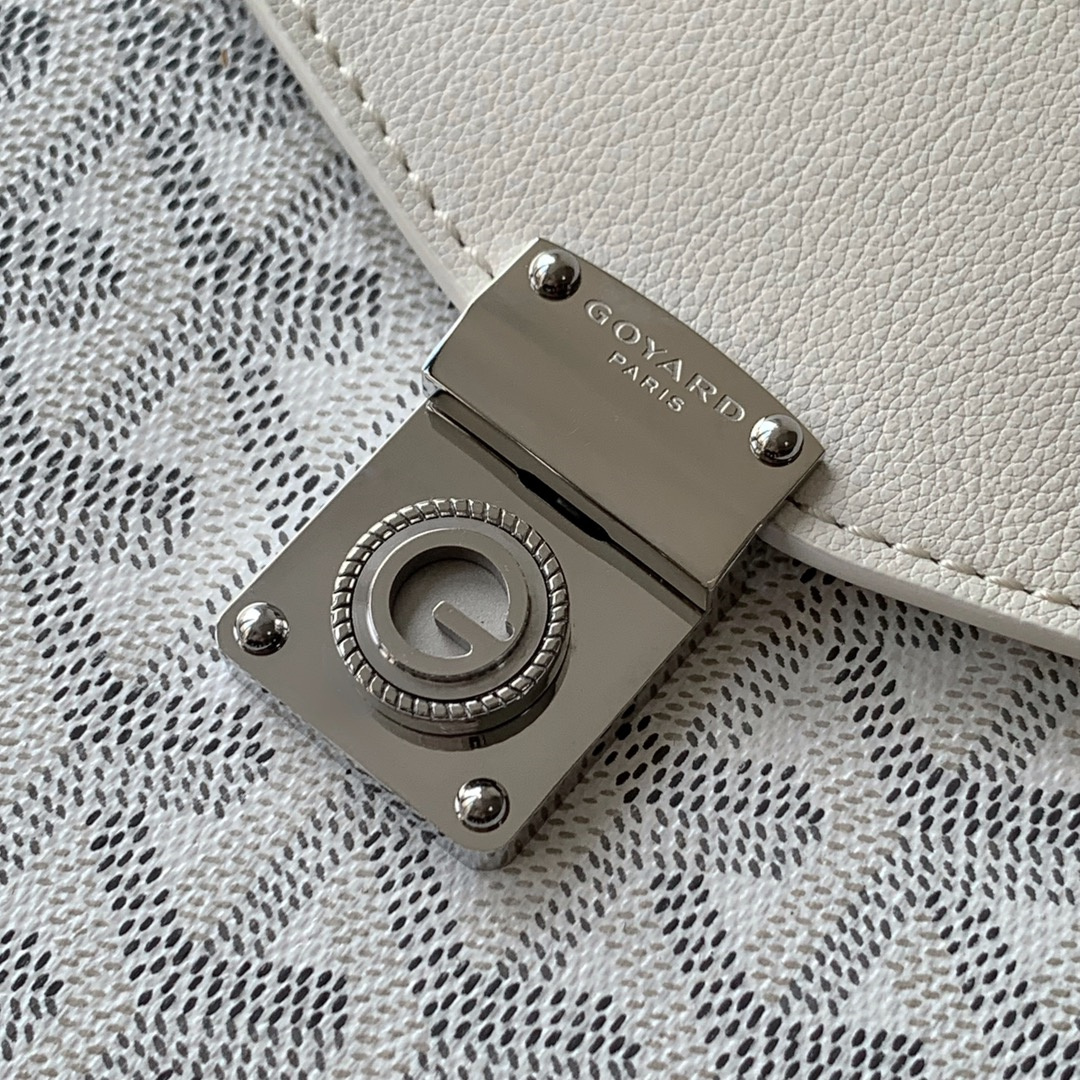 高仿Goyard*CHYPRE4帆布皮革信封袋男女同款白色免檢版