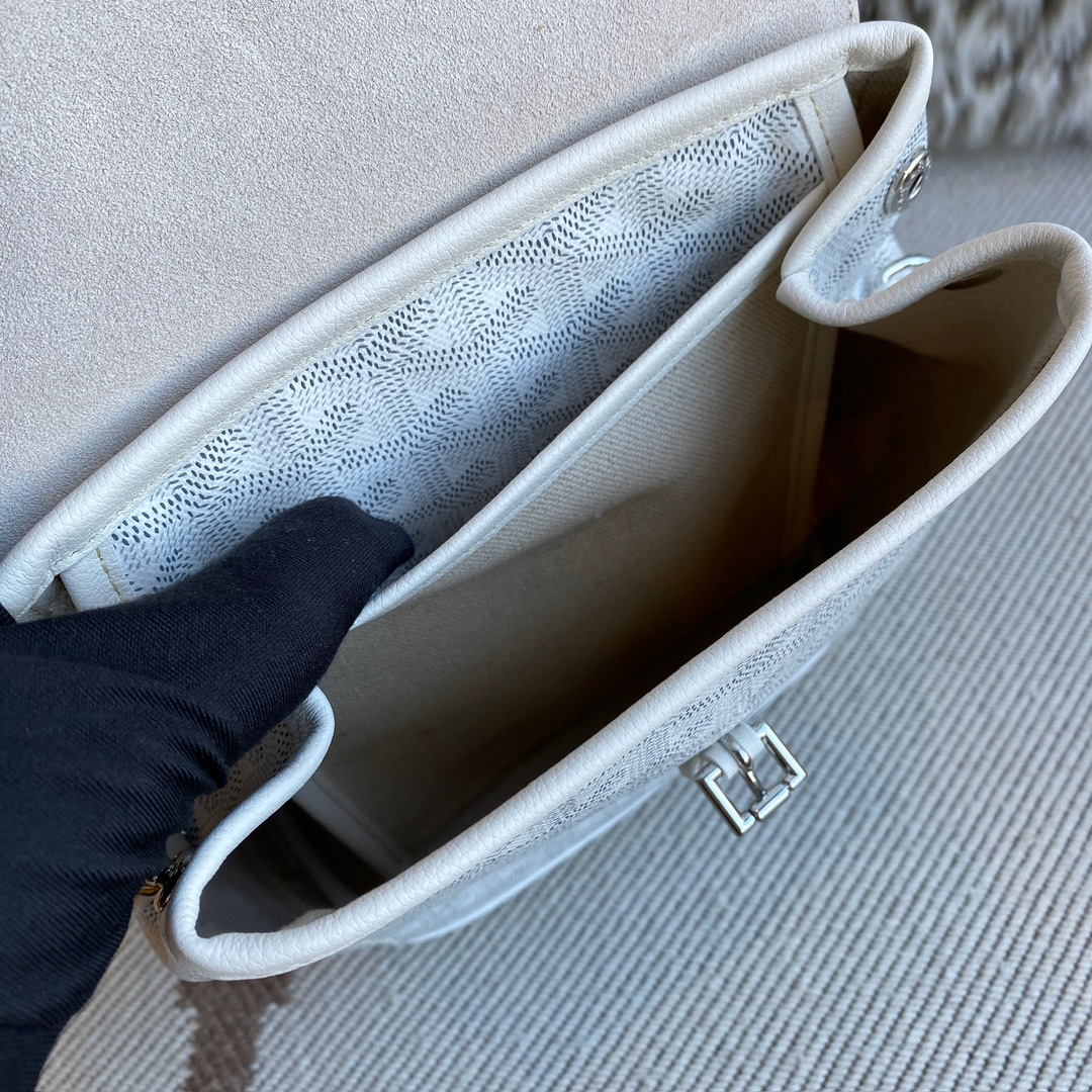 高仿Goyard*ALPIN6經典老花滿印雙肩包白色免檢版
