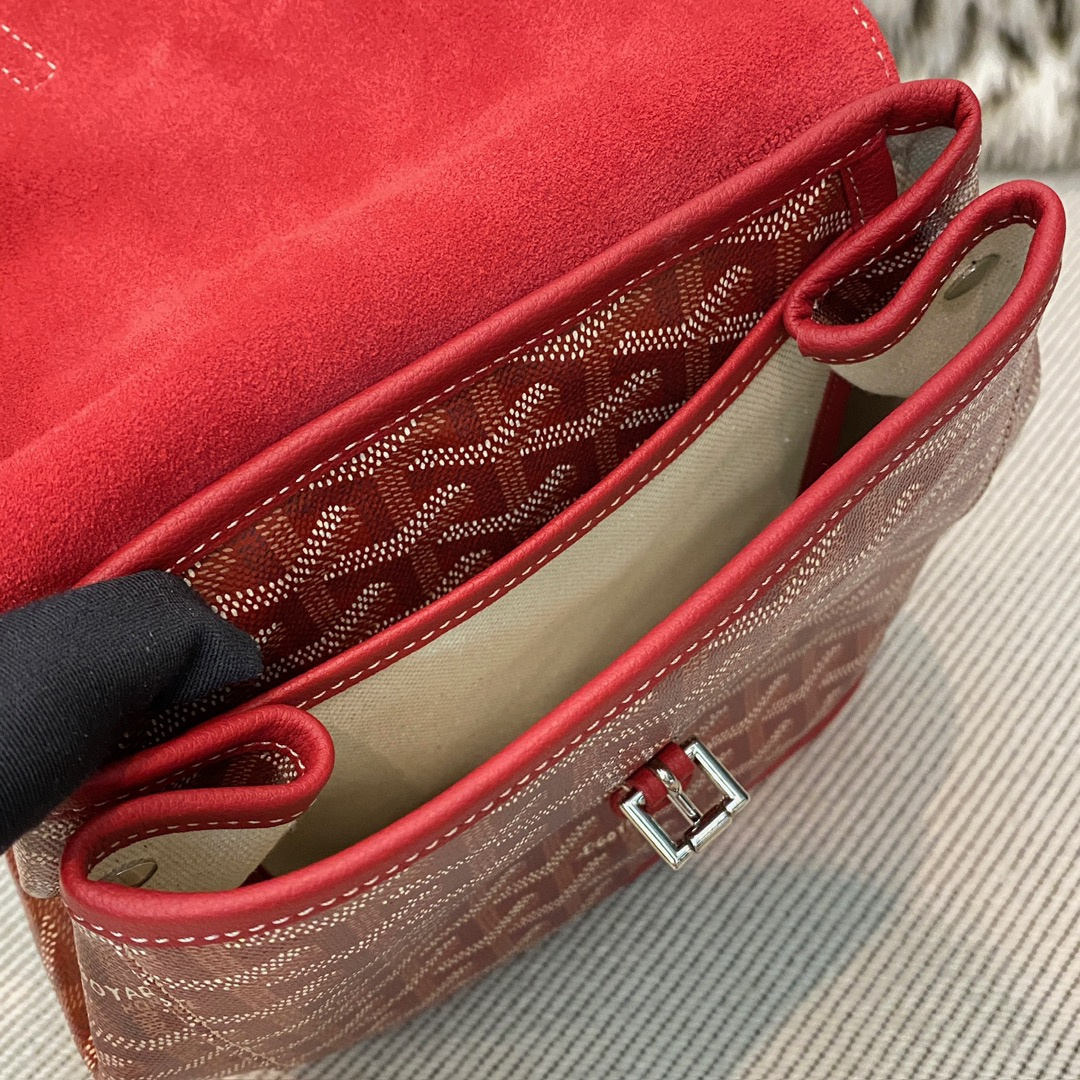 高仿Goyard*ALPIN7經典老花滿印雙肩包紅色免檢版