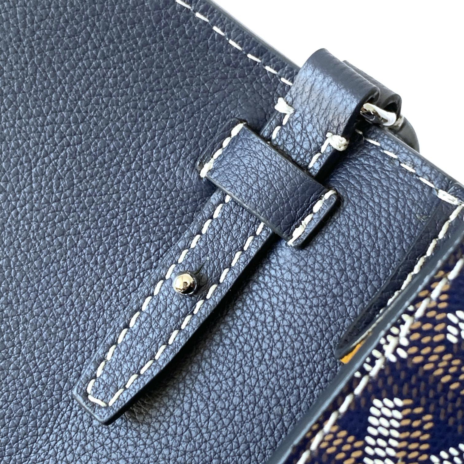 高仿Goyard*CHYPRE1帆布皮革信封袋男女同款藍色免檢版