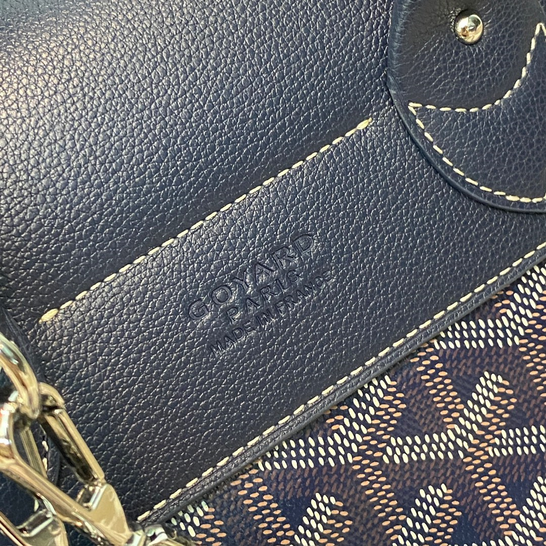 高仿Goyard*ALPIN3經典老花滿印雙肩包深藍免檢版