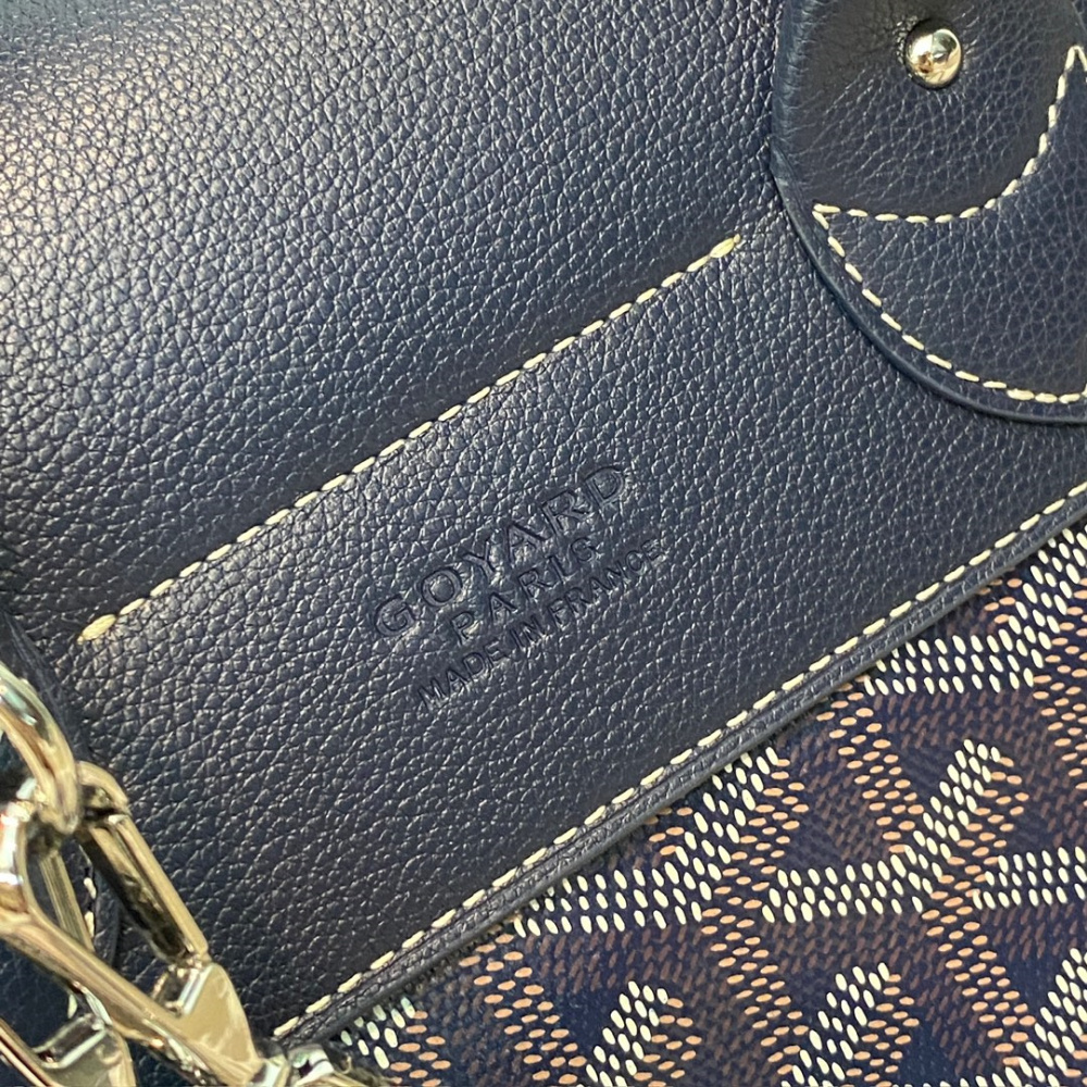 高仿Goyard*ALPIN3經典老花滿印雙肩包深藍免檢版