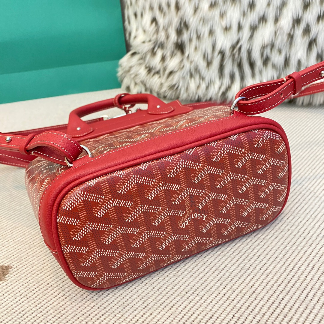 高仿Goyard*ALPIN7經典老花滿印雙肩包紅色免檢版