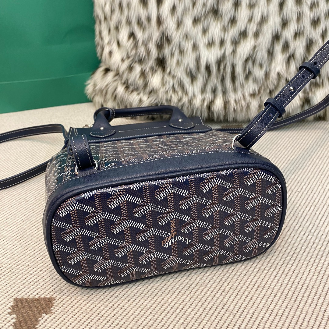 高仿Goyard*ALPIN3經典老花滿印雙肩包深藍免檢版