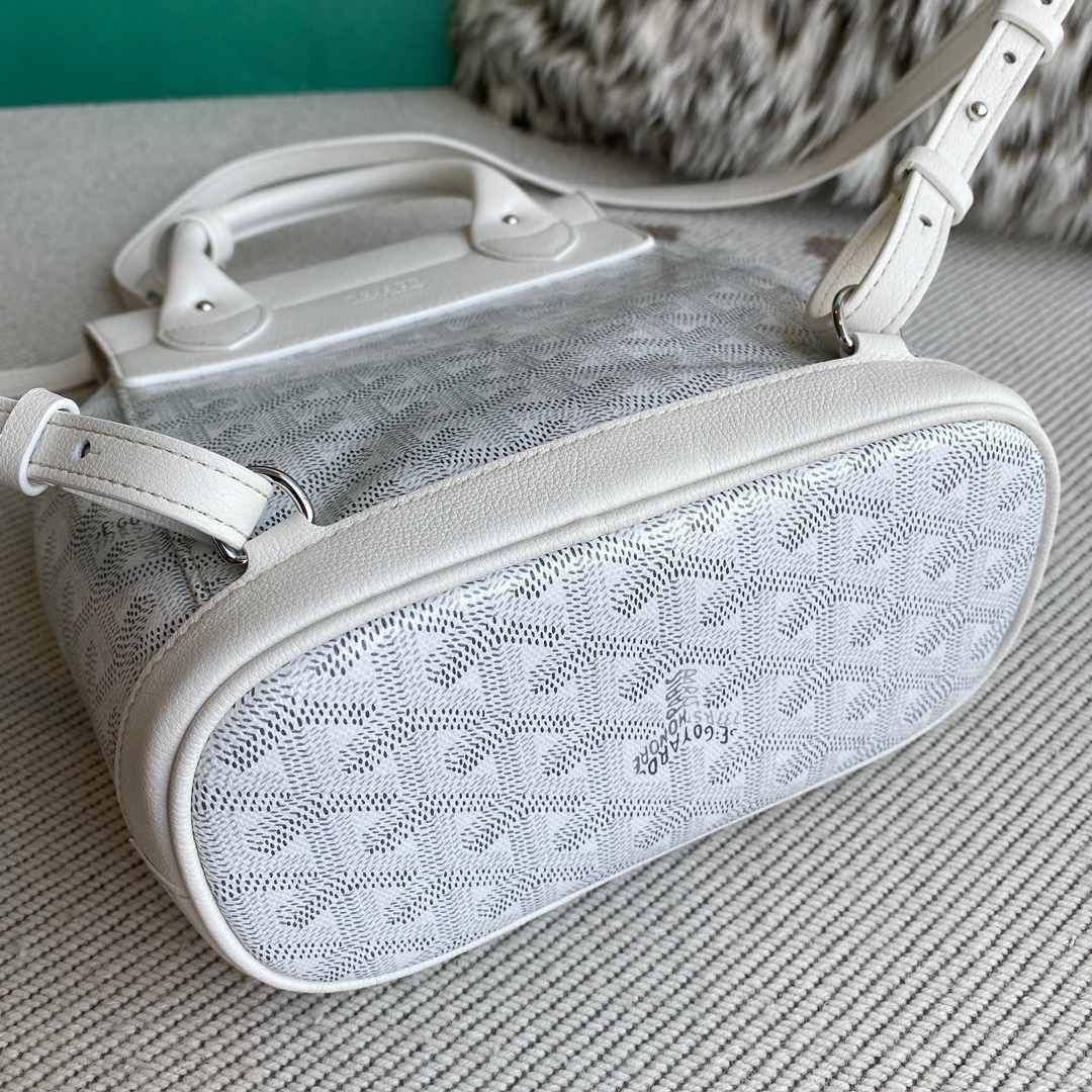 高仿Goyard*ALPIN6經典老花滿印雙肩包白色免檢版