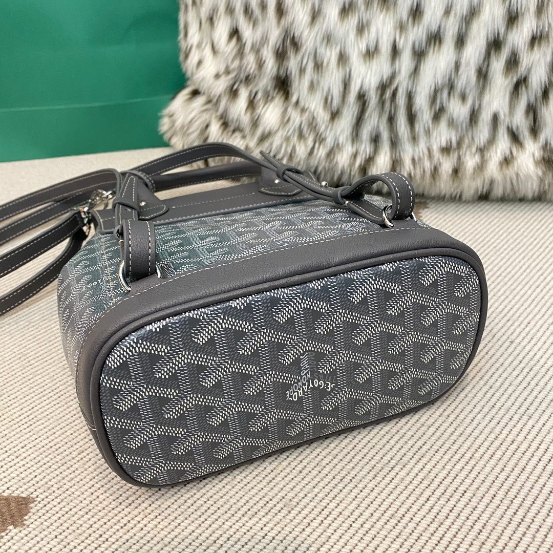 高仿Goyard*ALPIN5經典老花滿印雙肩包灰色免檢版