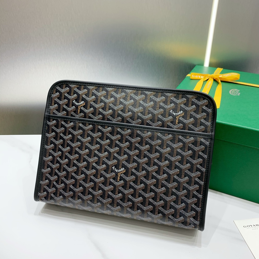 高仿Goyard*JOUVEM1多功能洗漱手拿包黑色大號免檢版