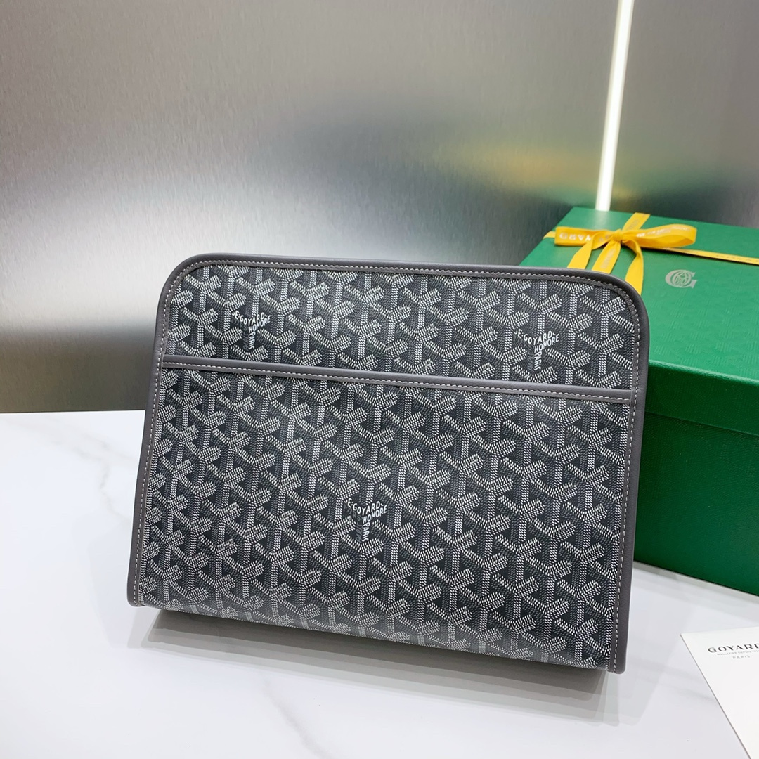 高仿Goyard*JOUVEM4多功能洗漱手拿包灰色大號免檢版