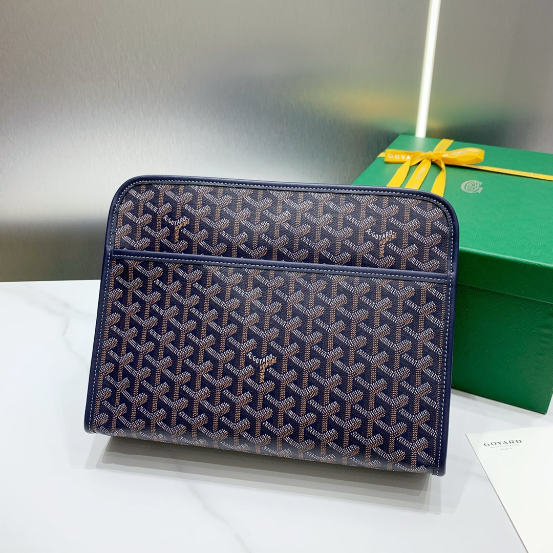 高仿Goyard*JOUVEM3多功能洗漱手拿包深藍大號免檢版