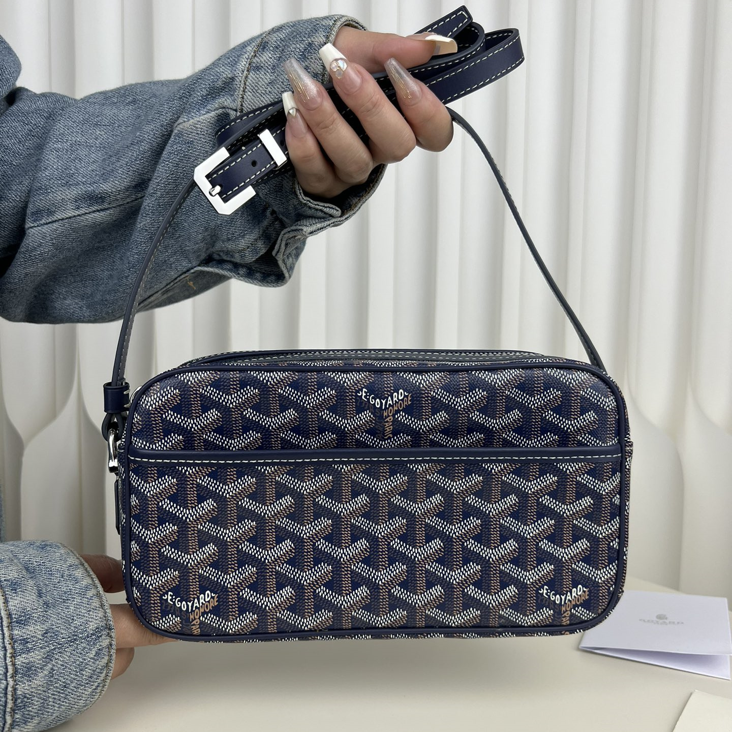 高仿Goyard*CAPVEP7相機郵差包深藍小號免檢版