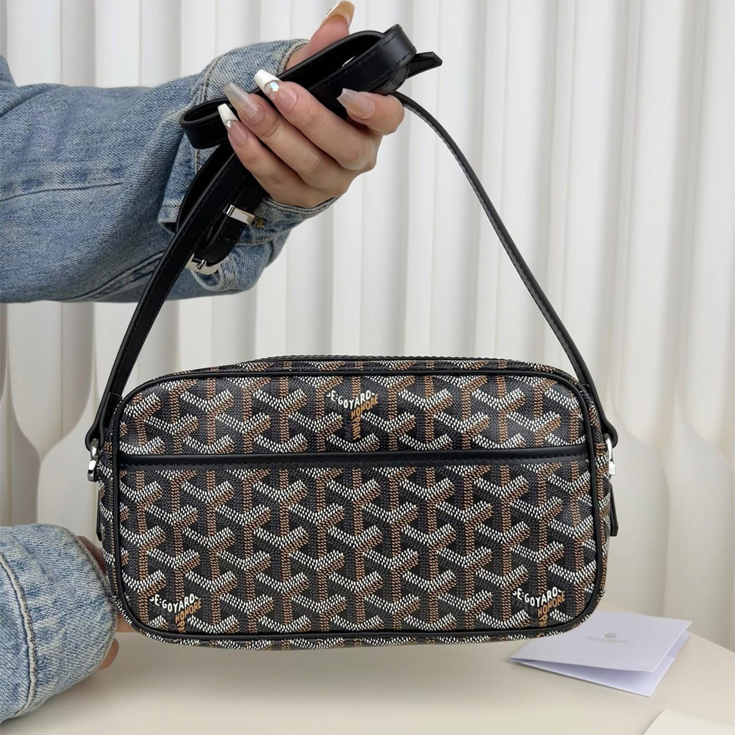 高仿Goyard*CAPVEP5相機郵差包黑色小號免檢版
