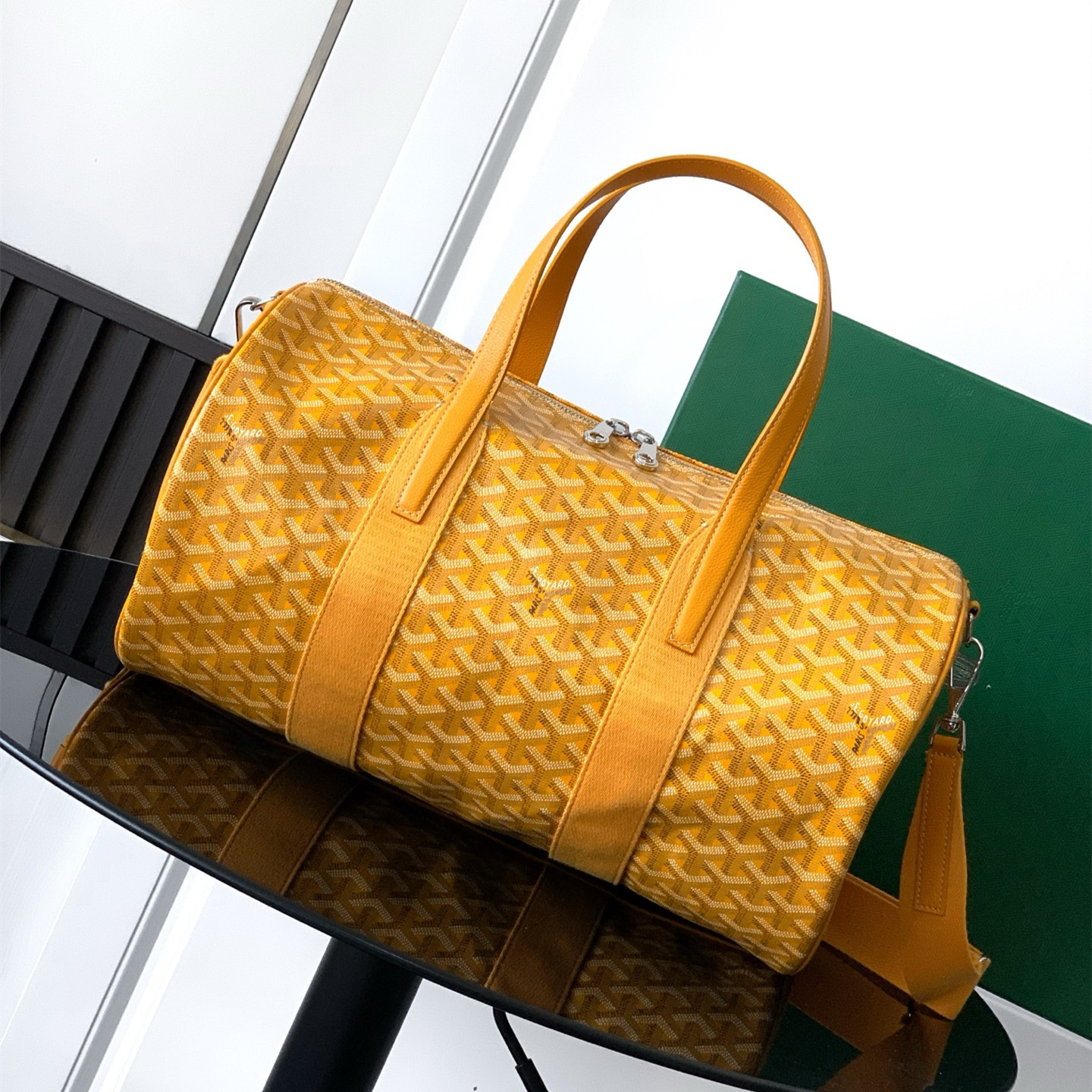 高仿Goyard*BARREL10運動手提旅行袋40黃色免檢版