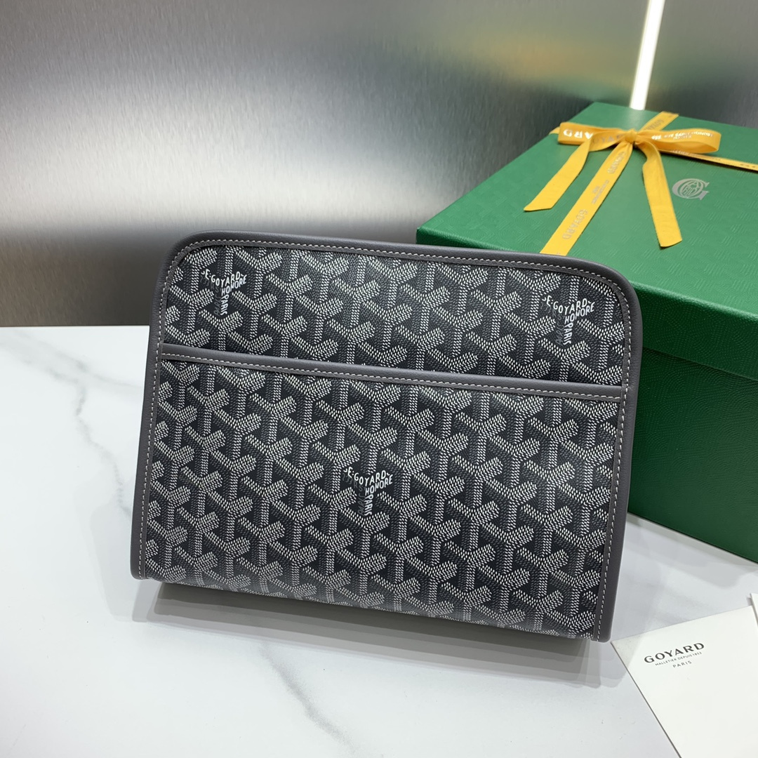 高仿Goyard*JOUVEN4多功能洗漱手拿包灰色小號免檢版