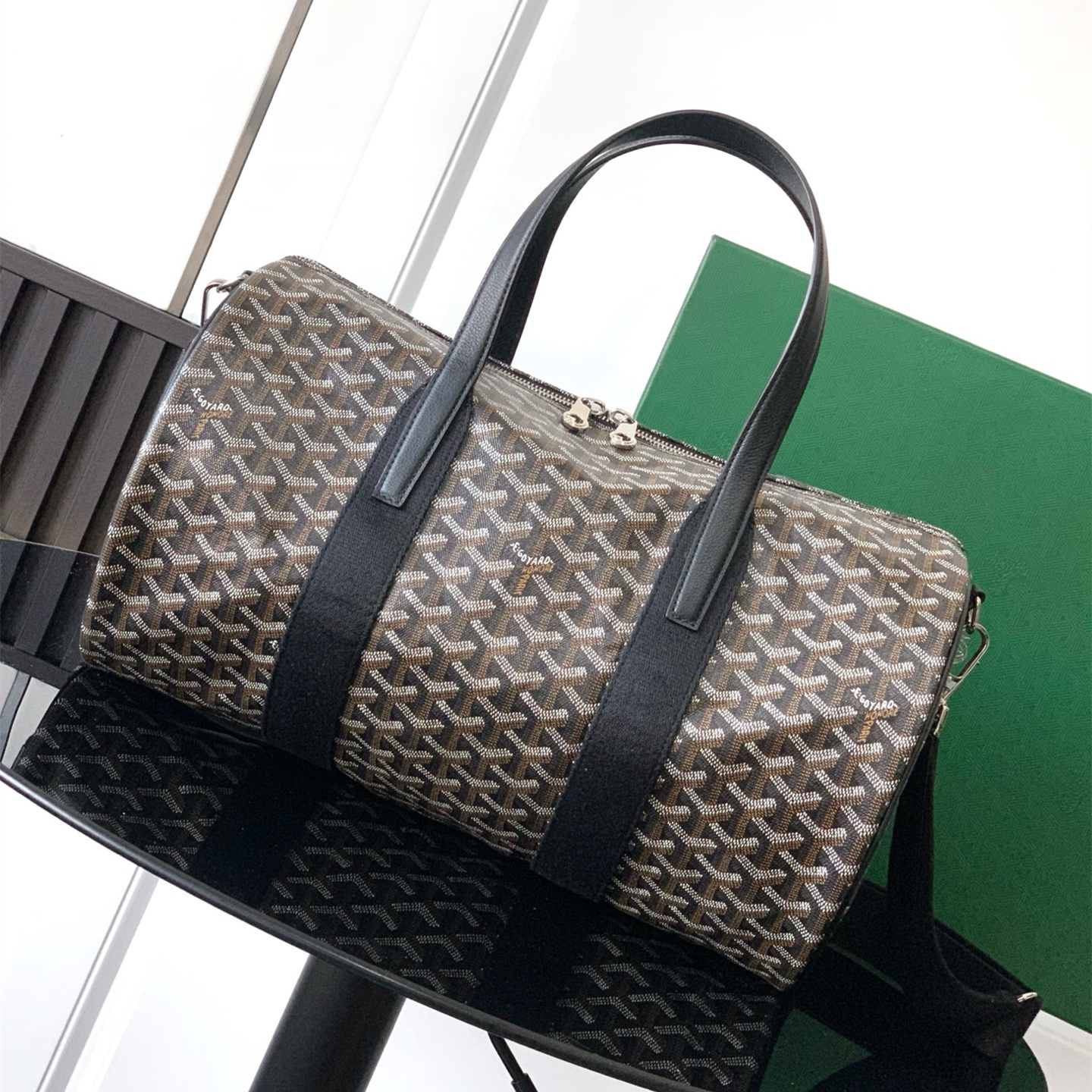 高仿Goyard*BARREL6運動手提旅行袋40黑色免檢版
