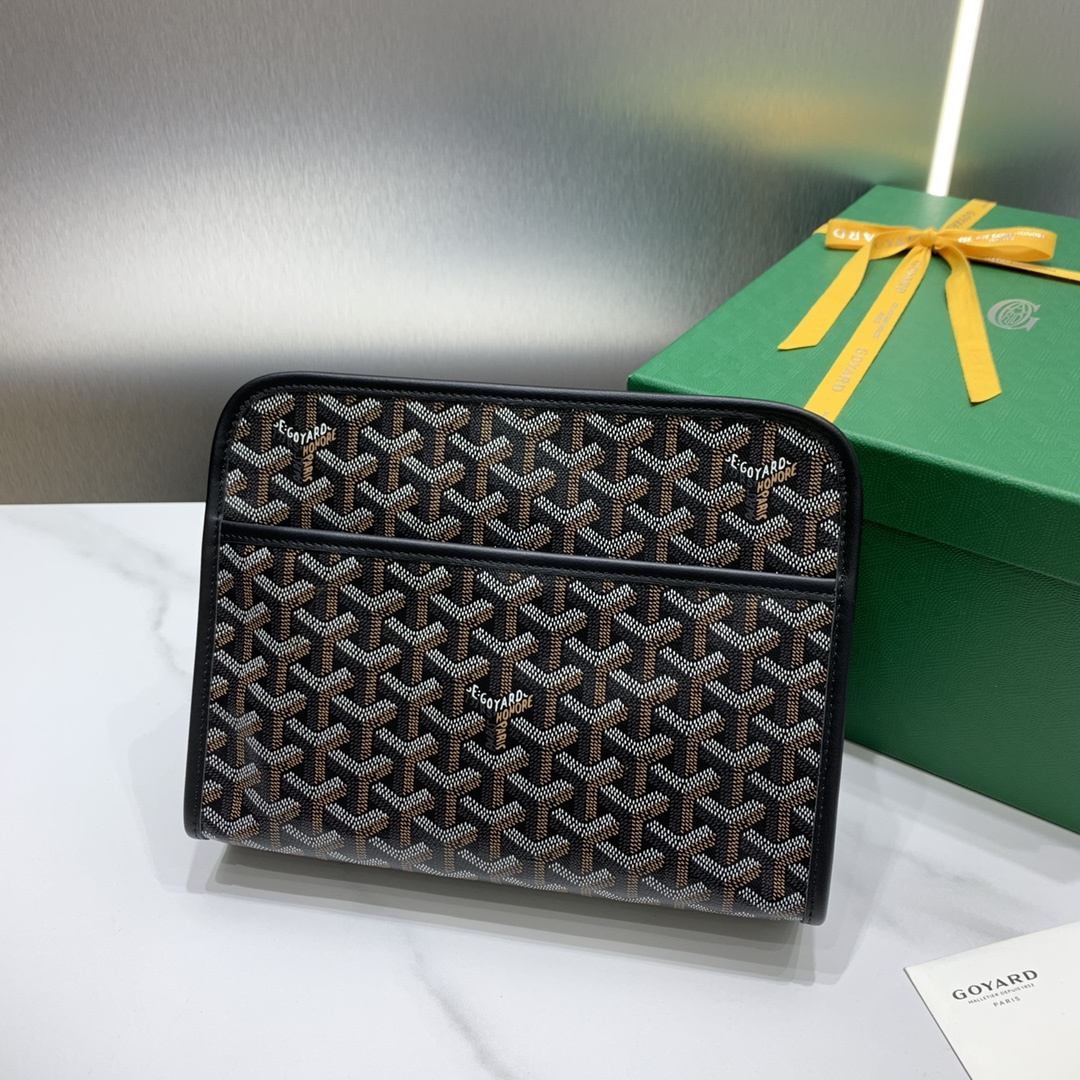 高仿Goyard*JOUVEN1多功能洗漱手拿包黑色小號免檢版