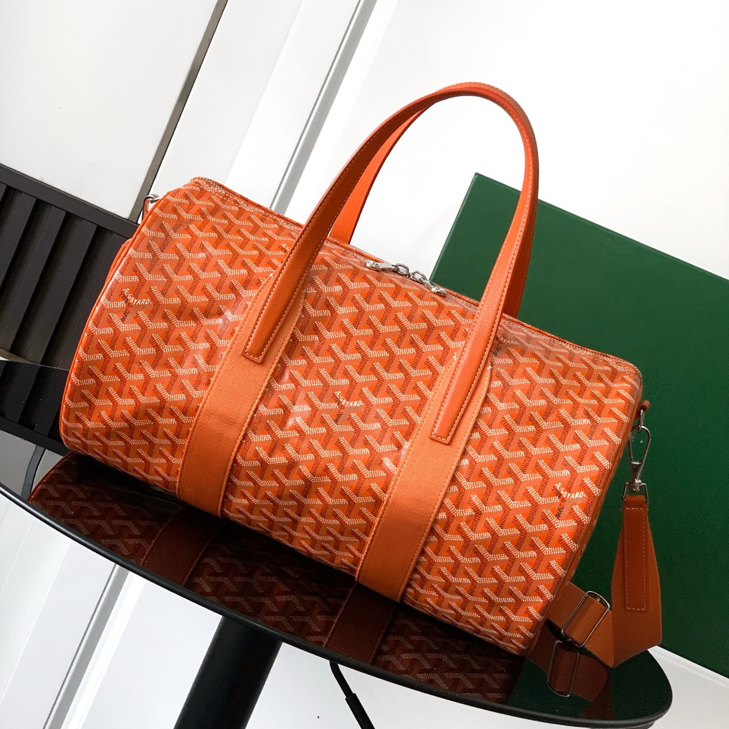 高仿Goyard*BARREL8運動手提旅行袋40橙色免檢版