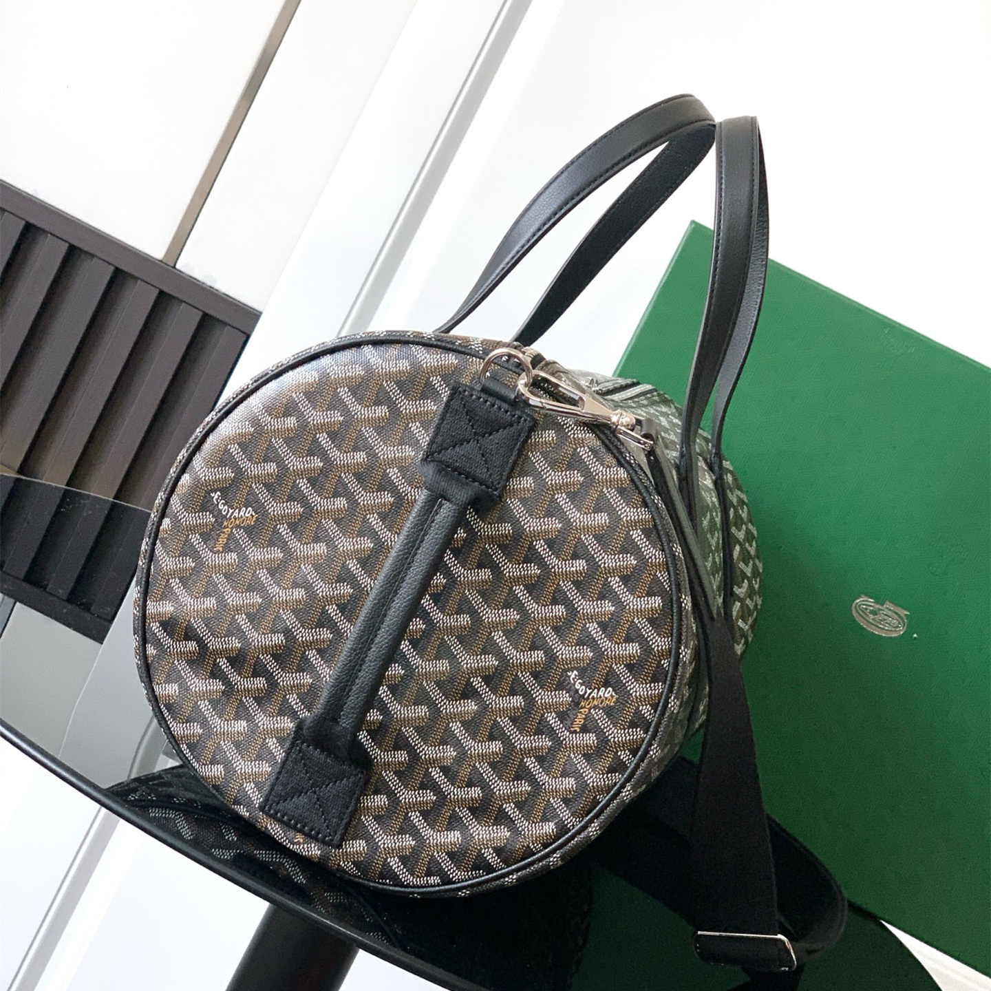 高仿Goyard*BARREL6運動手提旅行袋40黑色免檢版