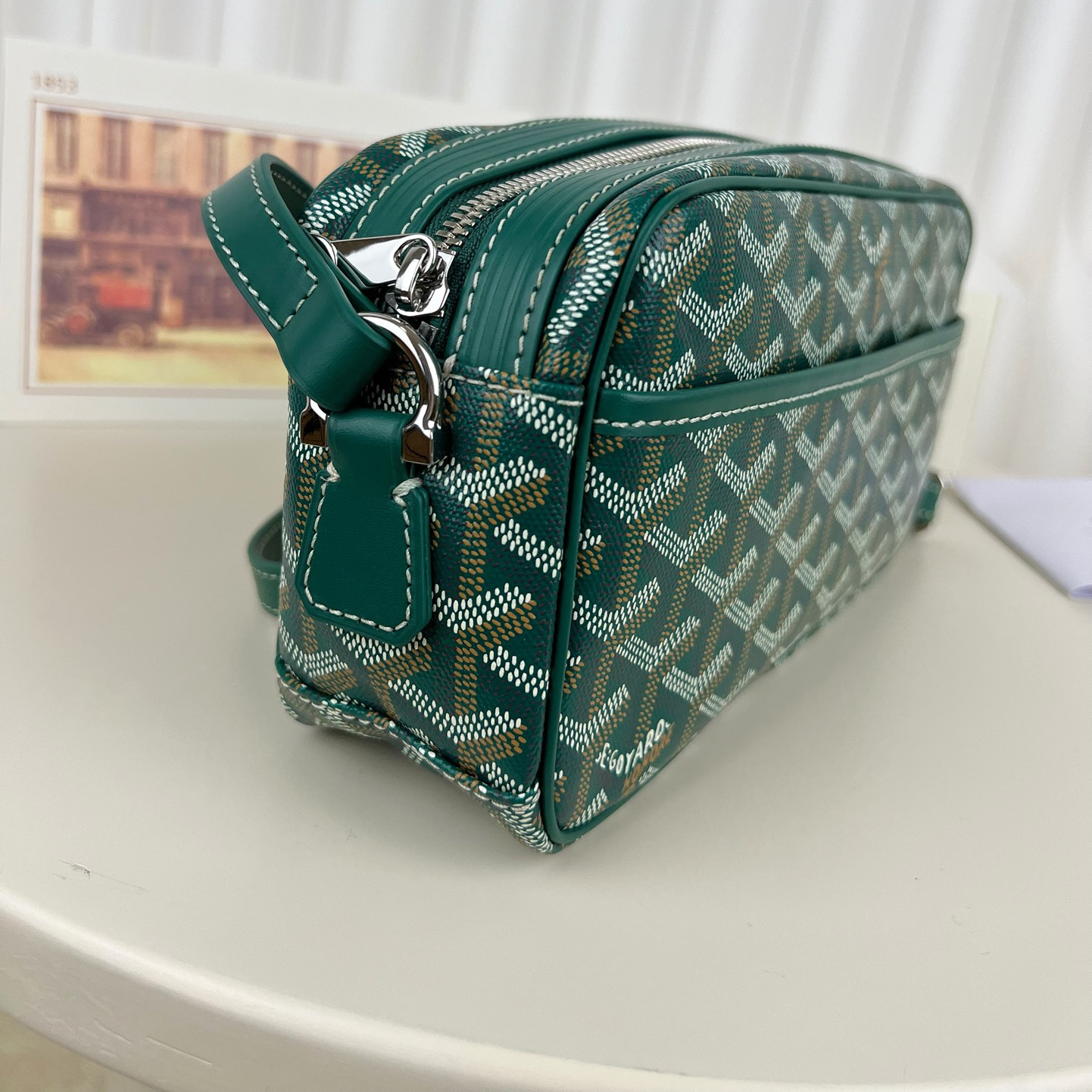 高仿Goyard*CAPVEP3相機郵差包綠色小號免檢版