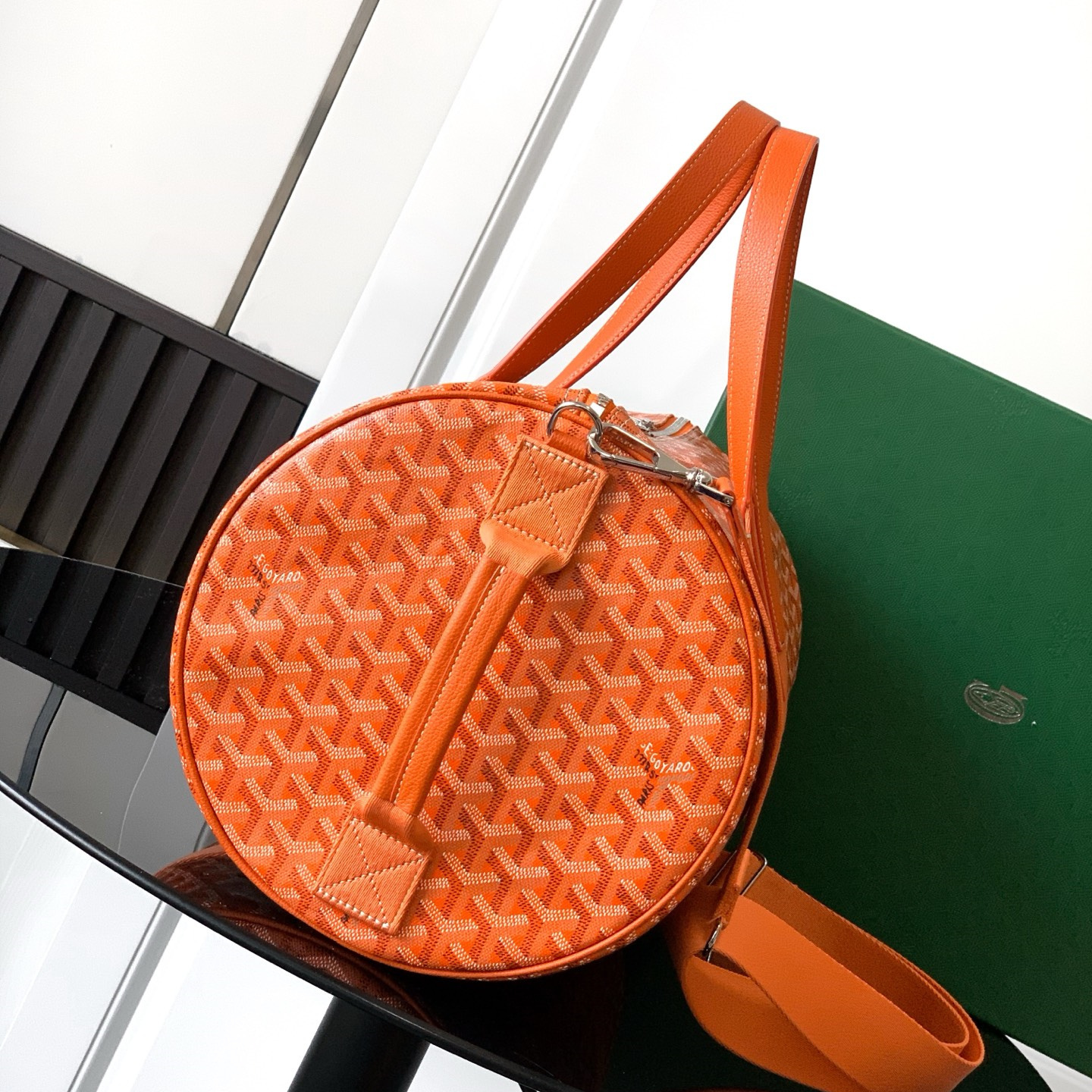 高仿Goyard*BARREL8運動手提旅行袋40橙色免檢版
