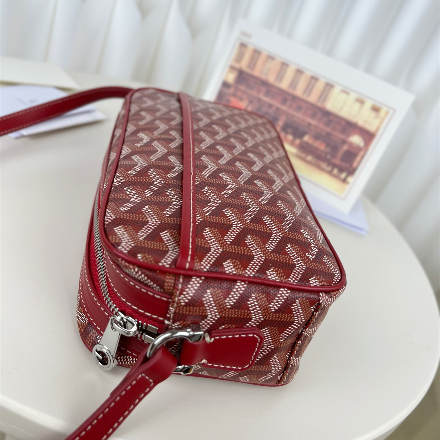 高仿Goyard*CAPVEP10相機郵差包紅色小號免檢版