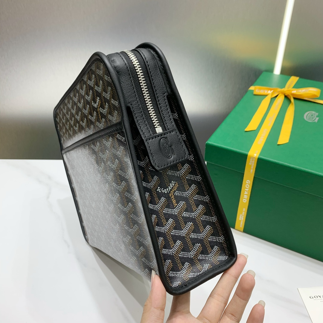 高仿Goyard*JOUVEM1多功能洗漱手拿包黑色大號免檢版