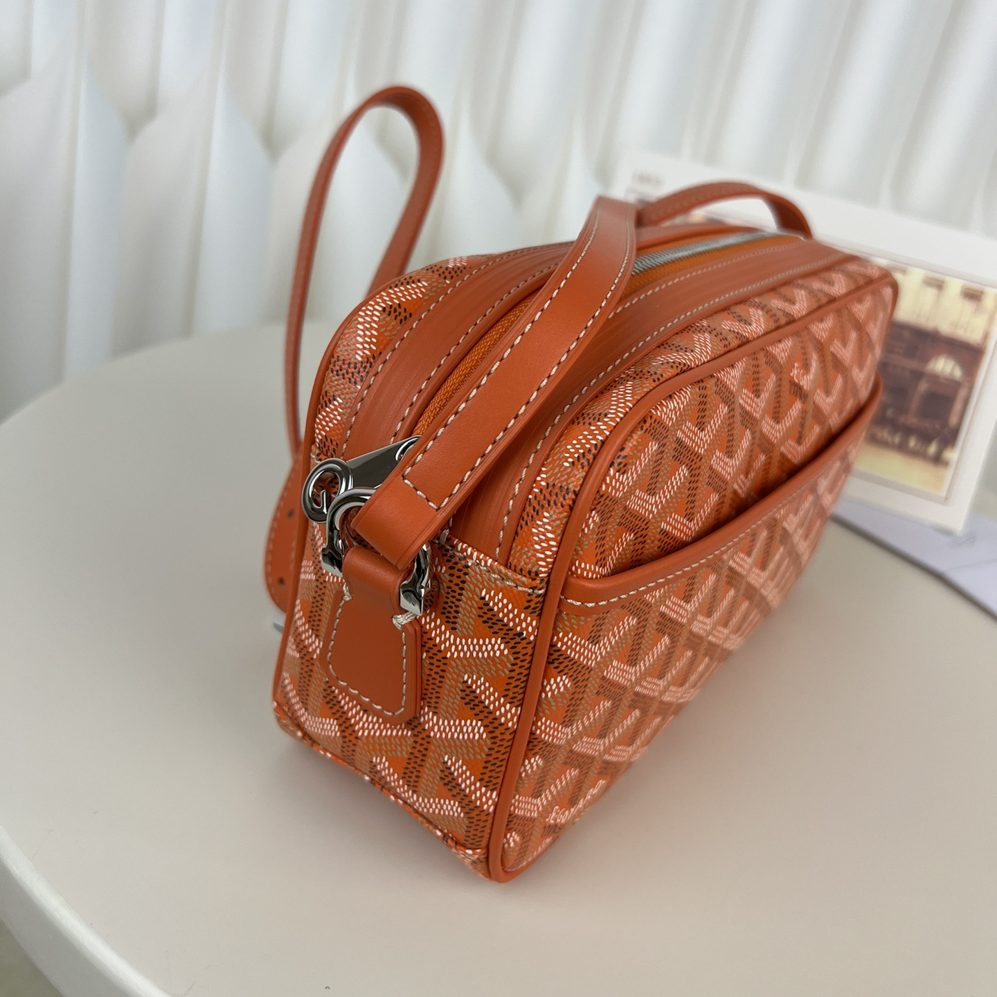 高仿Goyard*CAPVEP11相機郵差包橙色小號免檢版
