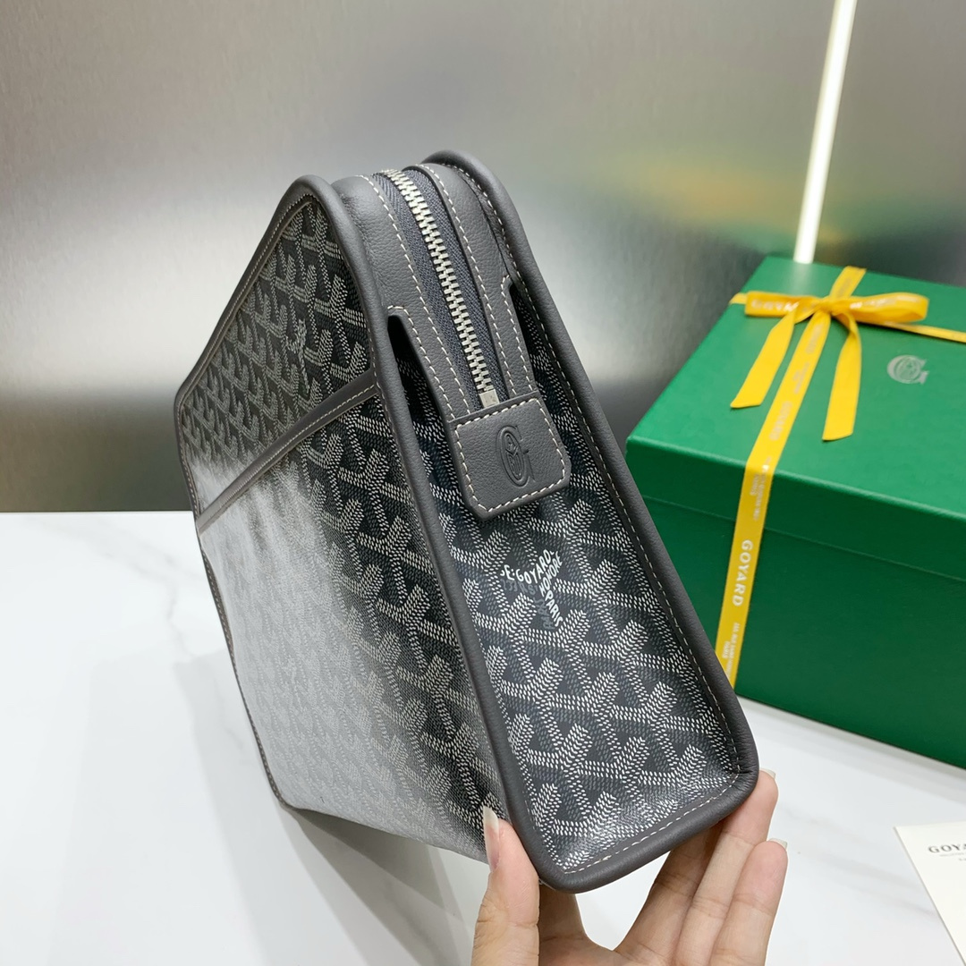 高仿Goyard*JOUVEM4多功能洗漱手拿包灰色大號免檢版