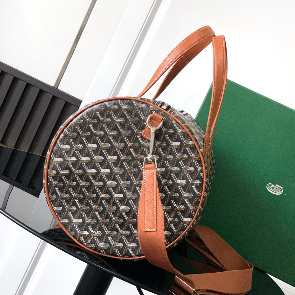 高仿Goyard*BARREL3運動手提旅行袋40棕色免檢版