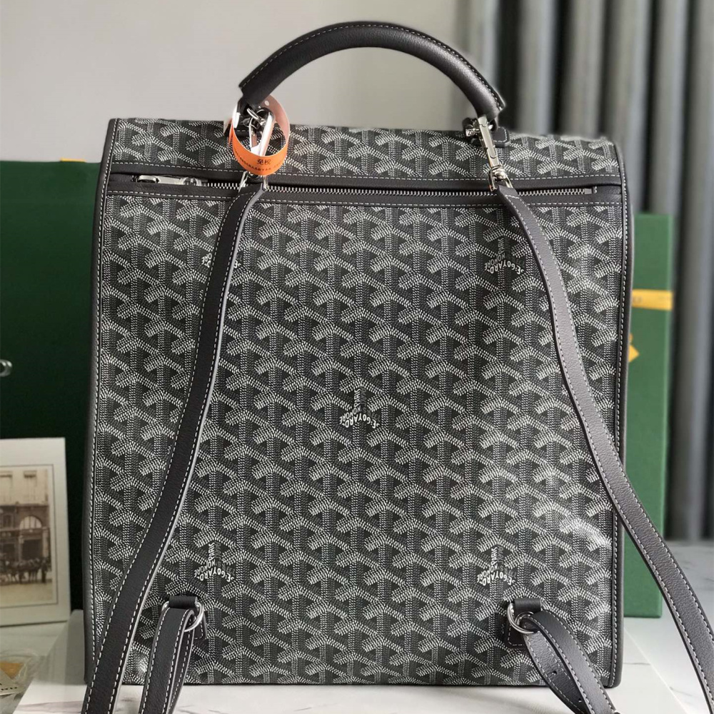 高仿Goyard*STLEGE4折疊雙肩背囊中號灰色免檢版