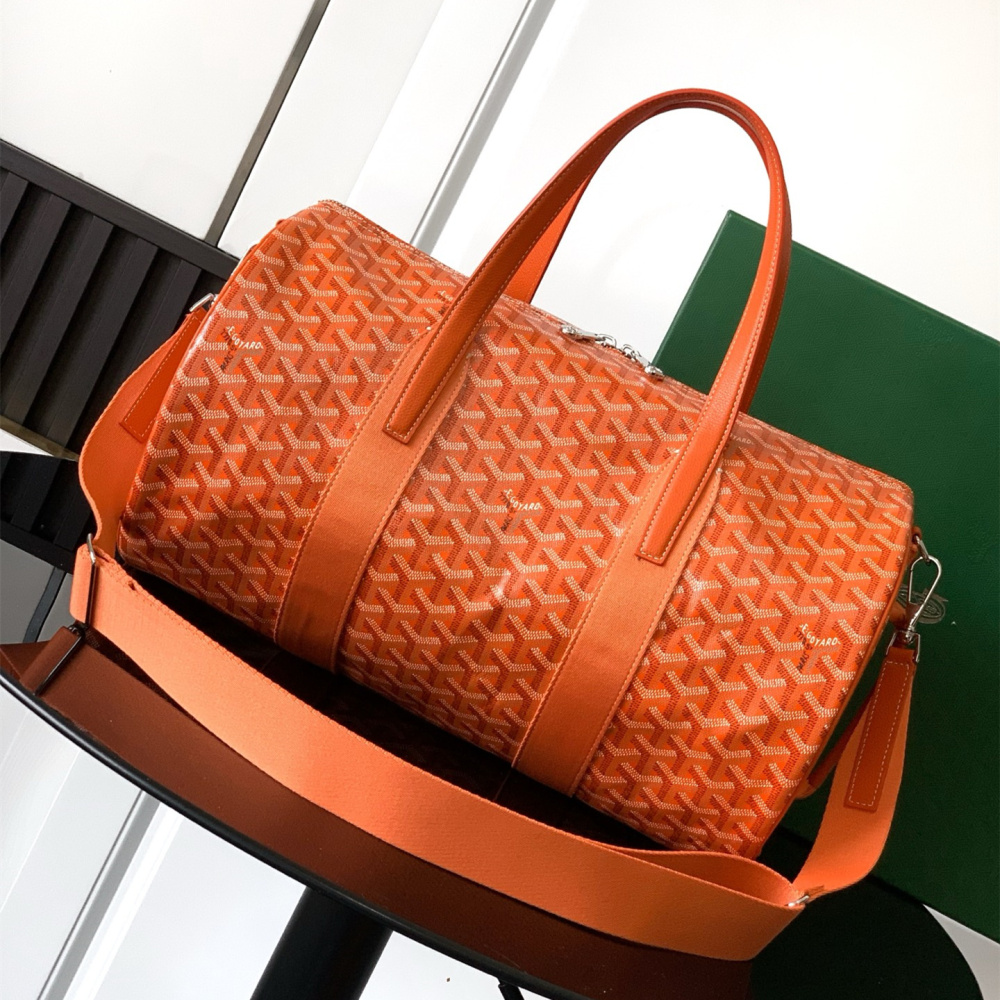 高仿Goyard*BARREL8運動手提旅行袋40橙色免檢版