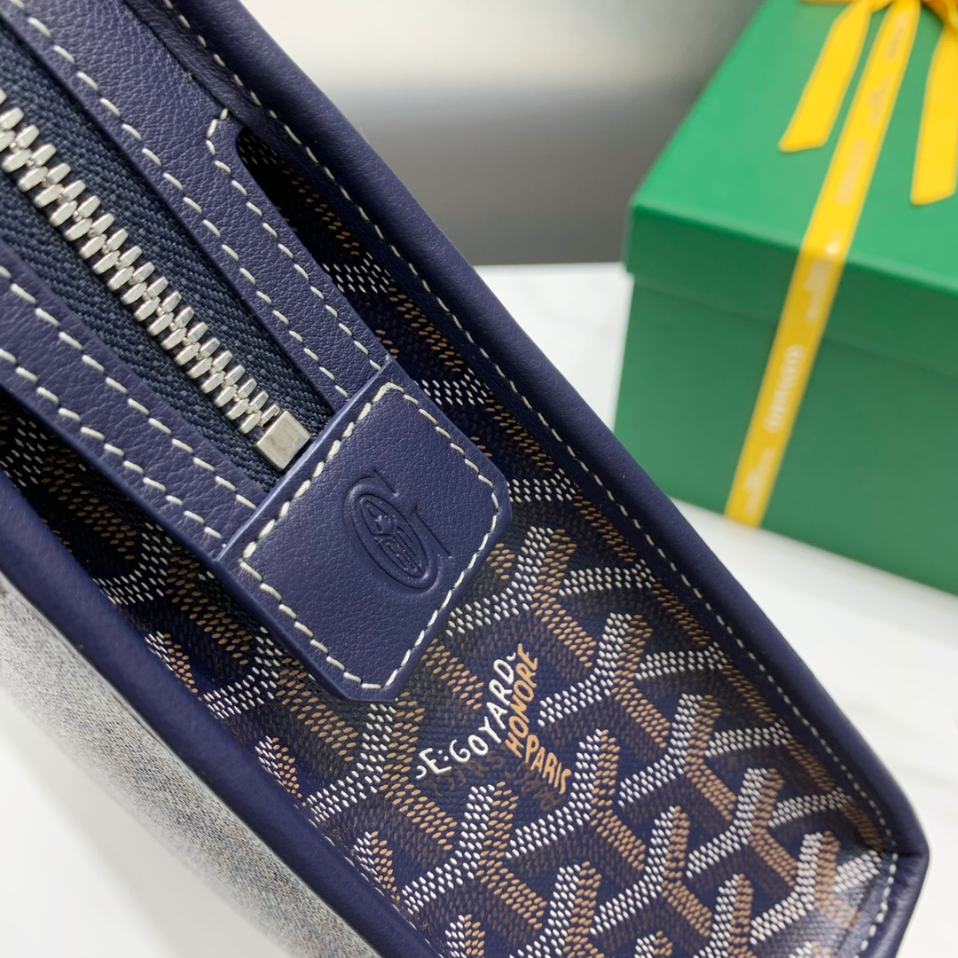 高仿Goyard*JOUVEM3多功能洗漱手拿包深藍大號免檢版