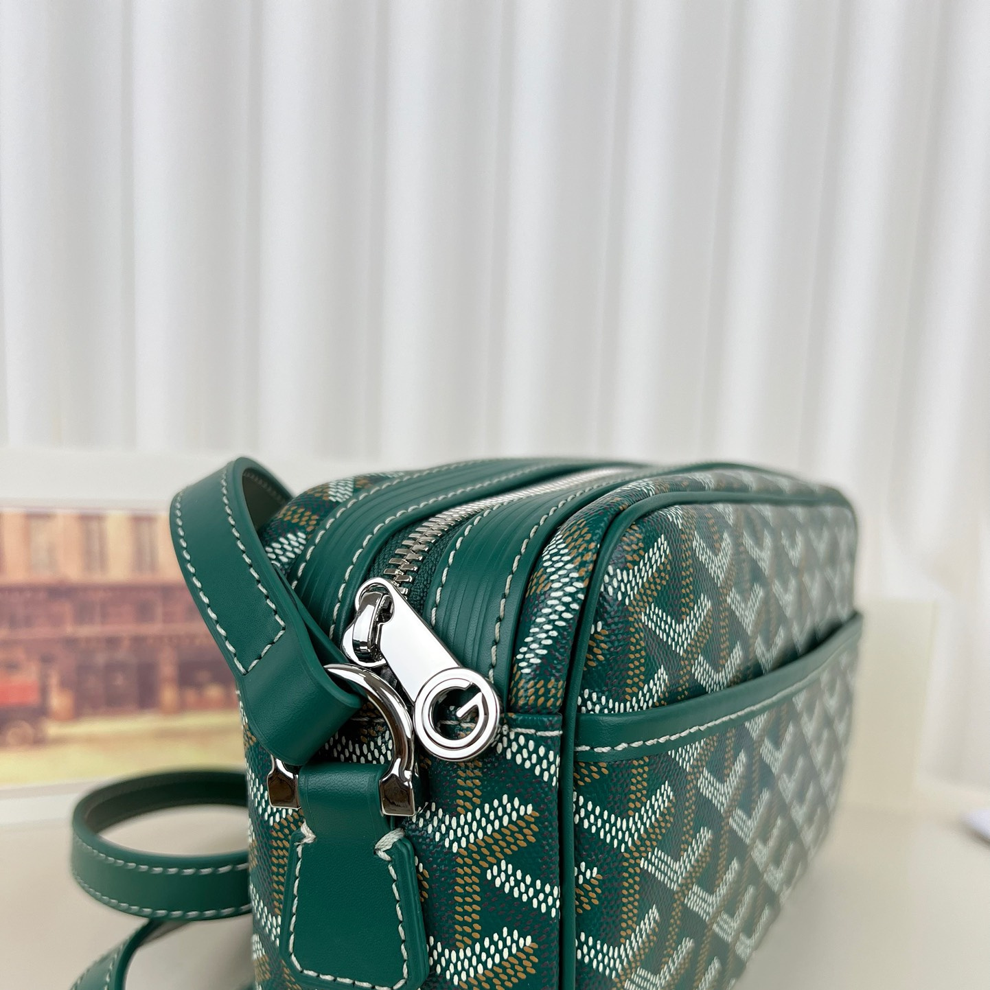 高仿Goyard*CAPVEP3相機郵差包綠色小號免檢版