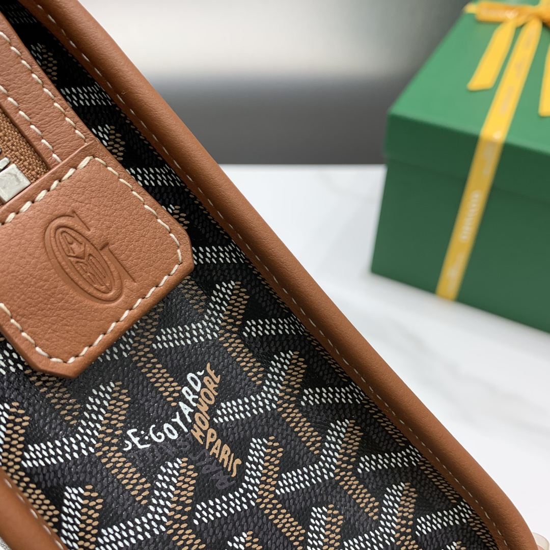 高仿Goyard*JOUVEM2多功能洗漱手拿包棕色大號免檢版
