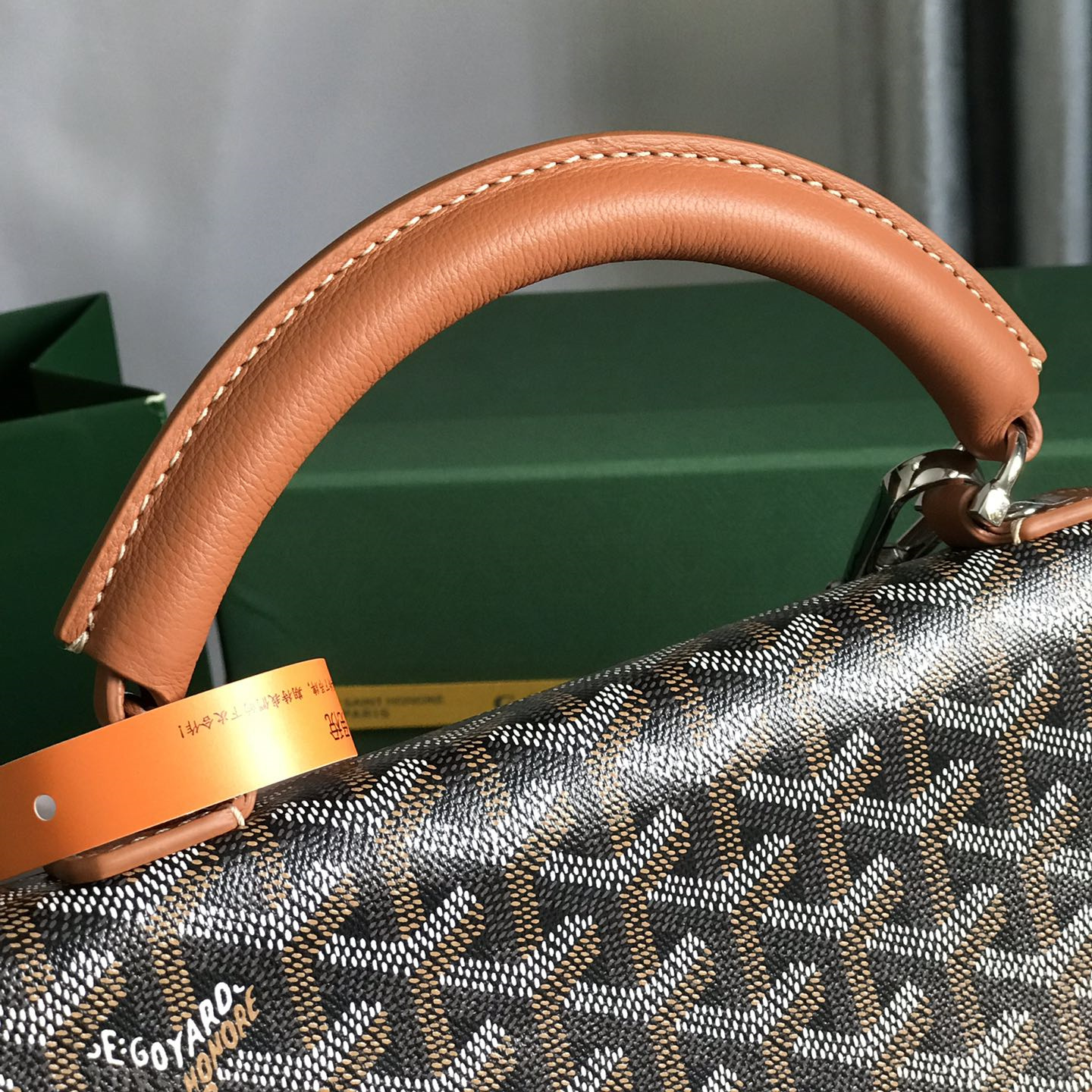 高仿Goyard*STLEGE1折疊雙肩背囊中號棕色免檢版