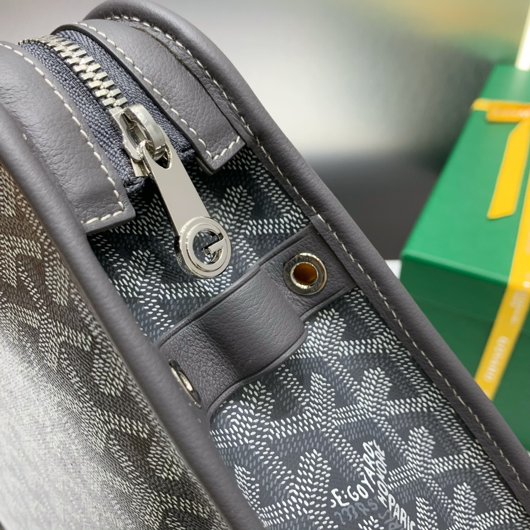 高仿Goyard*JOUVEM4多功能洗漱手拿包灰色大號免檢版