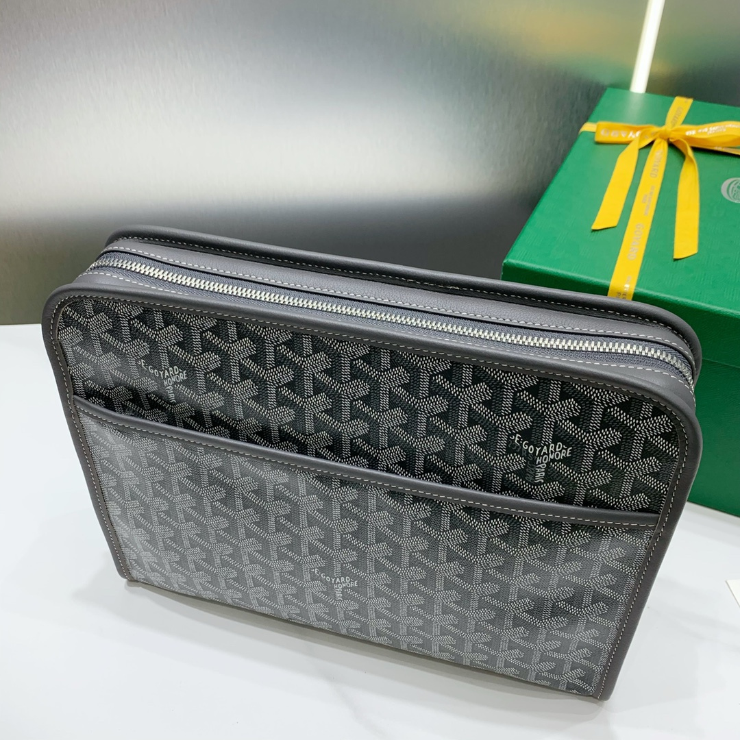 高仿Goyard*JOUVEM4多功能洗漱手拿包灰色大號免檢版