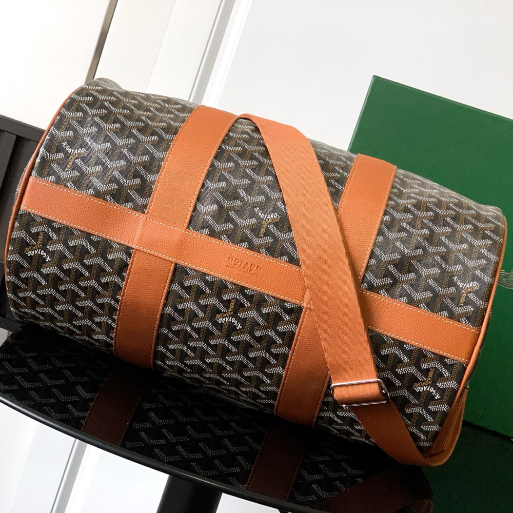 高仿Goyard*BARREL3運動手提旅行袋40棕色免檢版