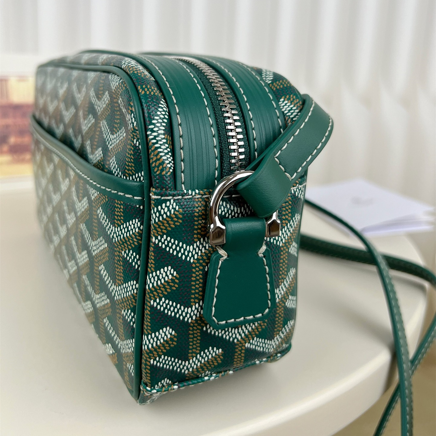 高仿Goyard*CAPVEP3相機郵差包綠色小號免檢版
