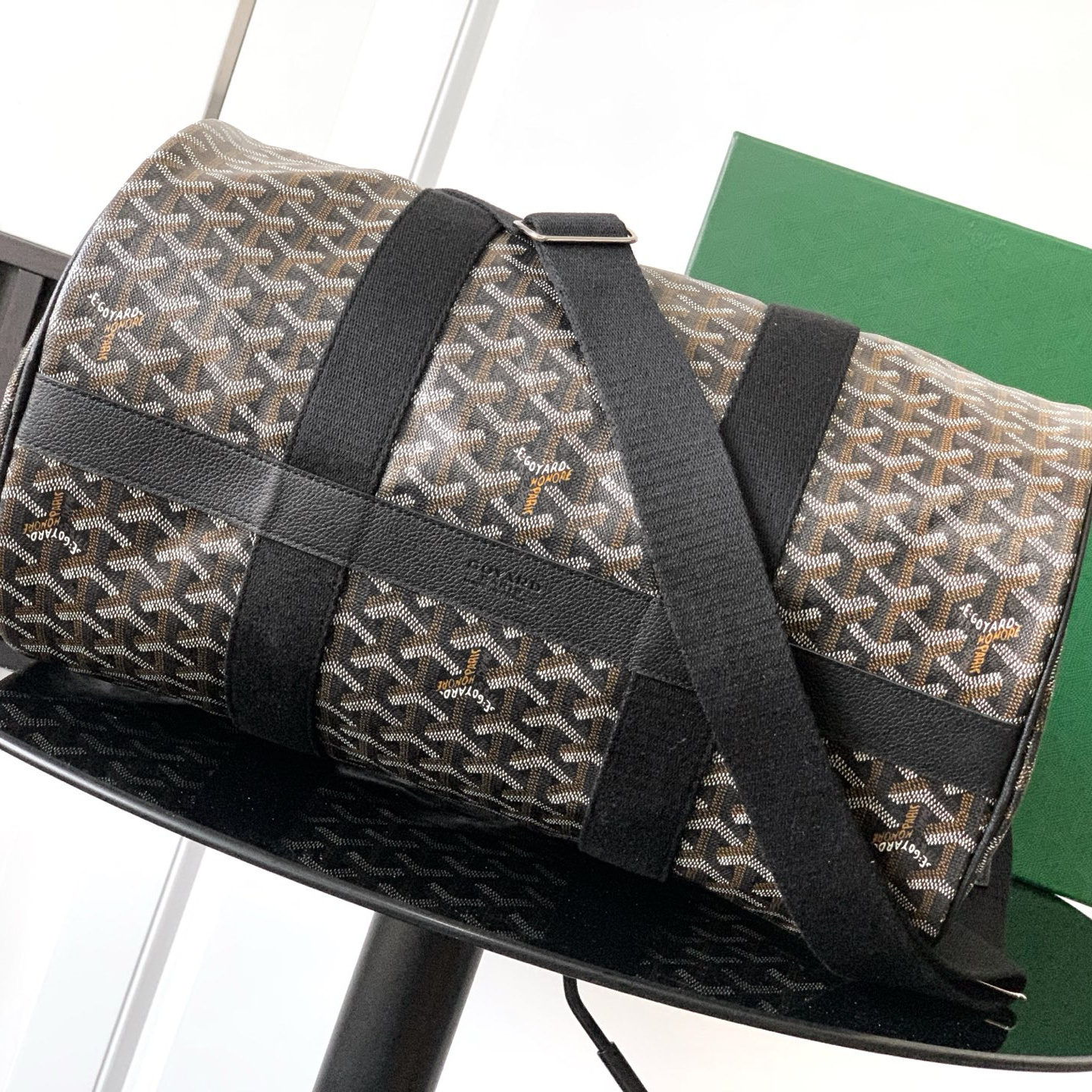 高仿Goyard*BARREL6運動手提旅行袋40黑色免檢版