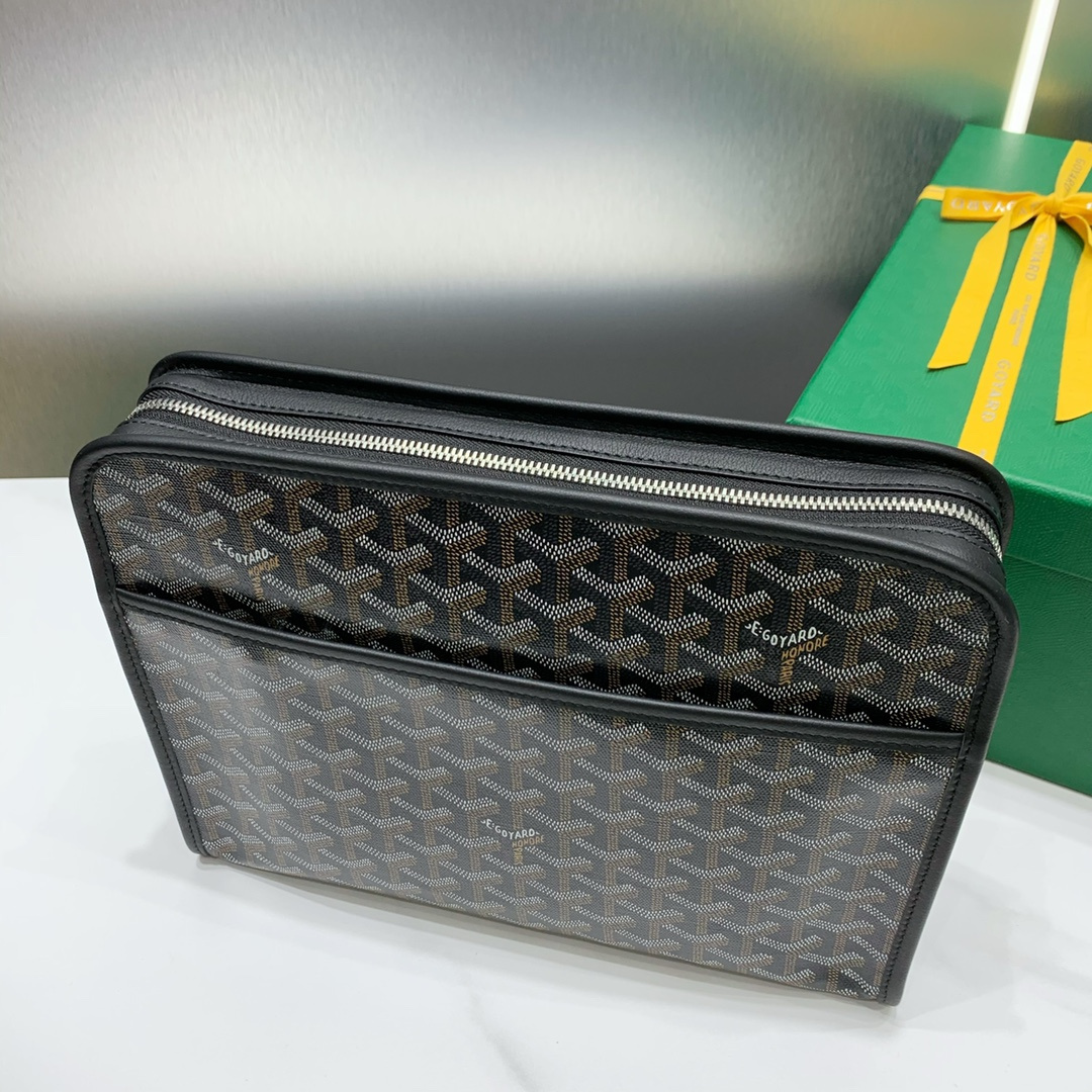 高仿Goyard*JOUVEM1多功能洗漱手拿包黑色大號免檢版