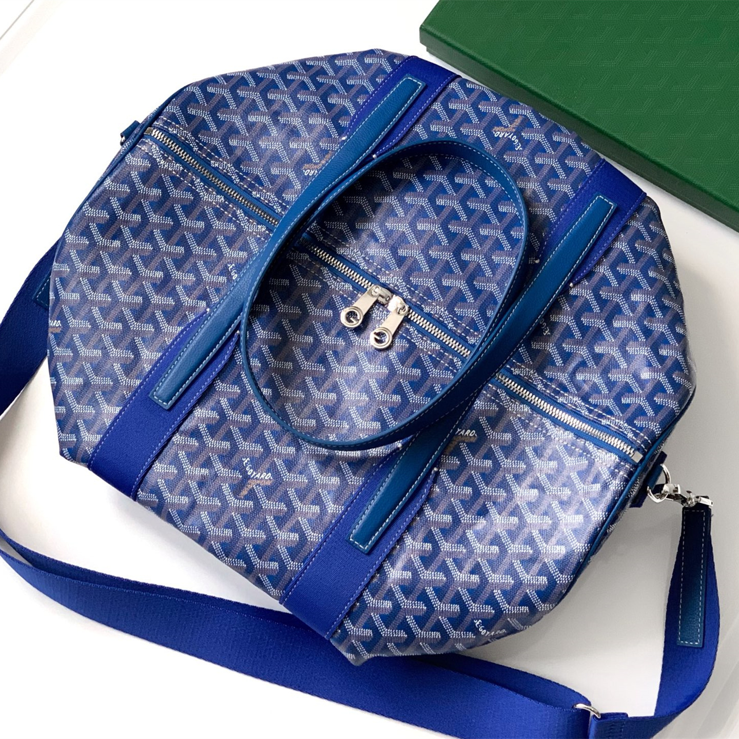 高仿Goyard*BARREL5運動手提旅行袋40藍色免檢版
