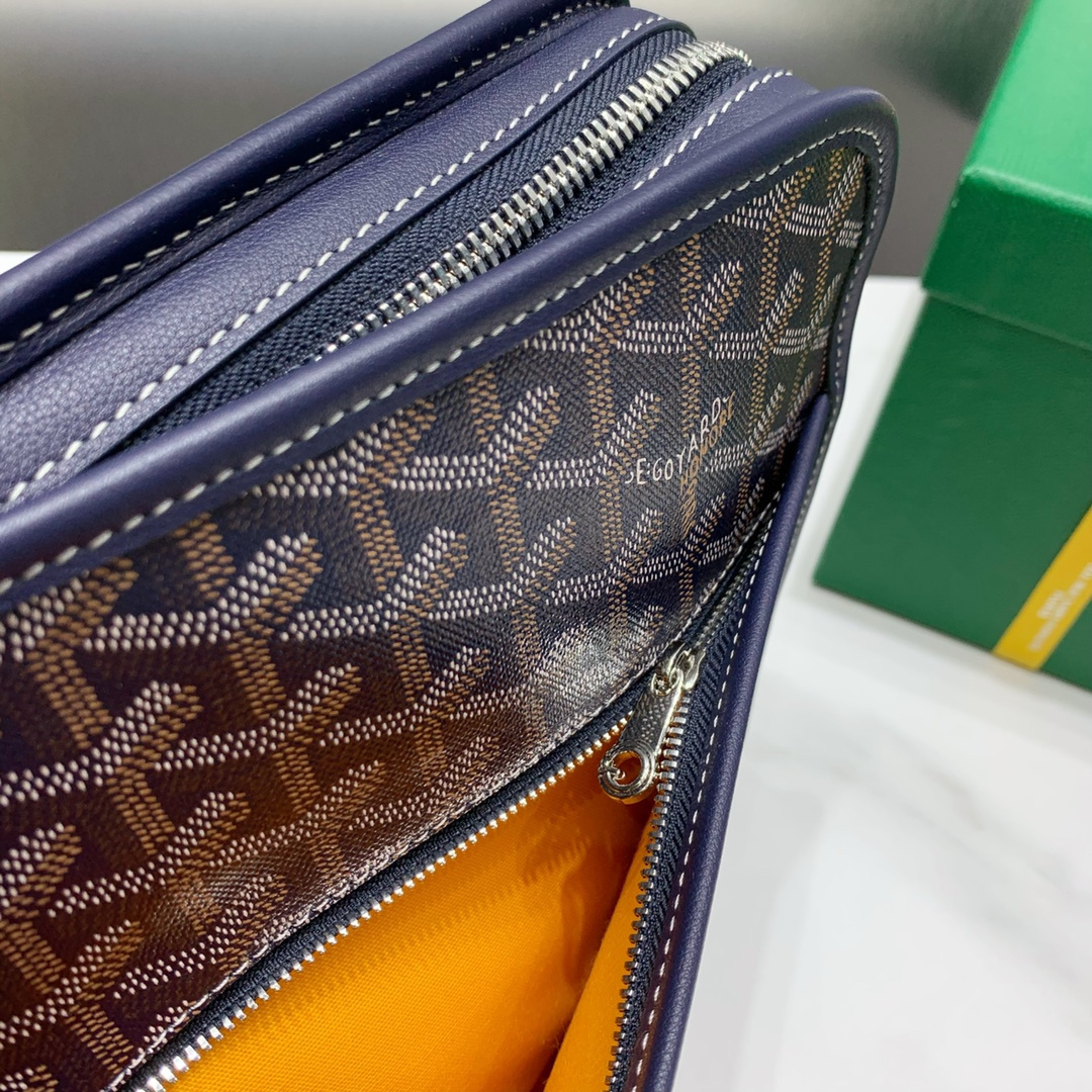 高仿Goyard*JOUVEM3多功能洗漱手拿包深藍大號免檢版