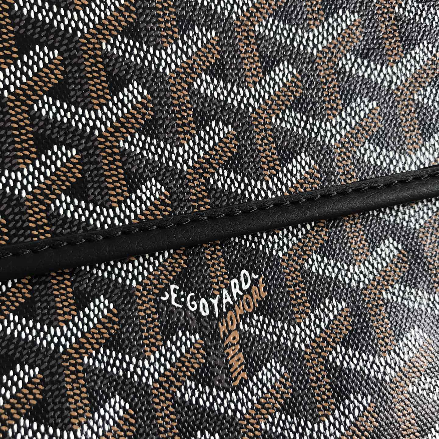高仿Goyard*STLEGE3折疊雙肩背囊中號黑色免檢版