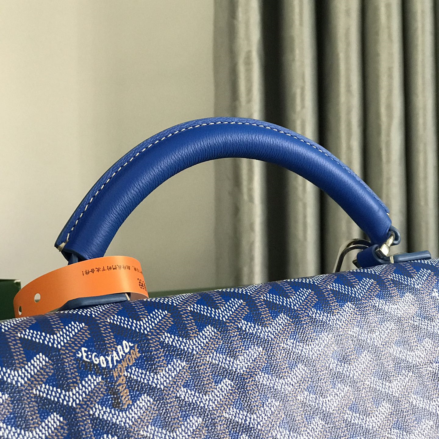 高仿Goyard*STLEGE5折疊雙肩背囊中號藍色免檢版