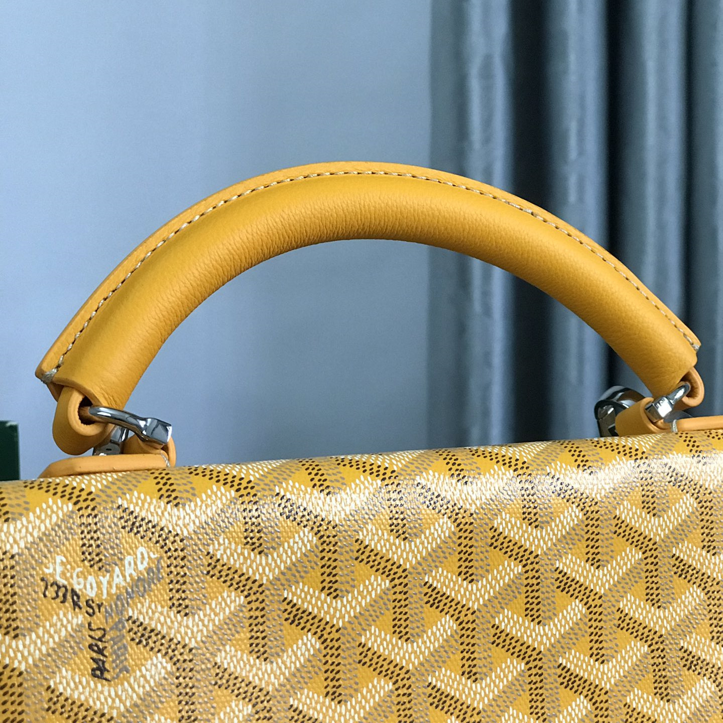 高仿Goyard*STLEGE6折疊雙肩背囊中號黃色免檢版