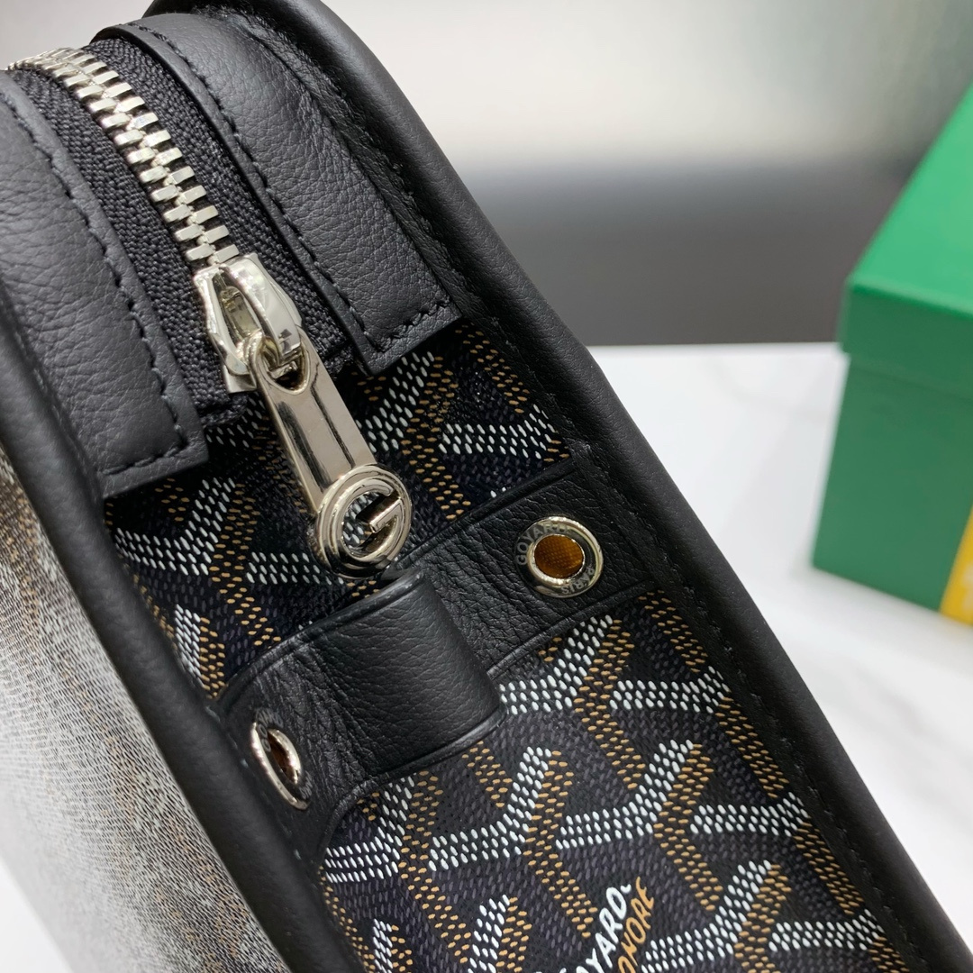 高仿Goyard*JOUVEM1多功能洗漱手拿包黑色大號免檢版