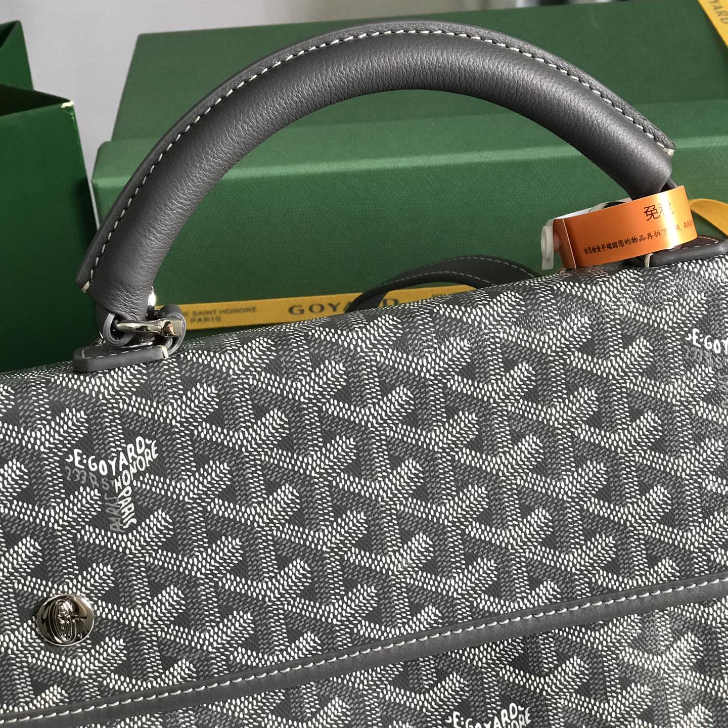高仿Goyard*STLEGE4折疊雙肩背囊中號灰色免檢版