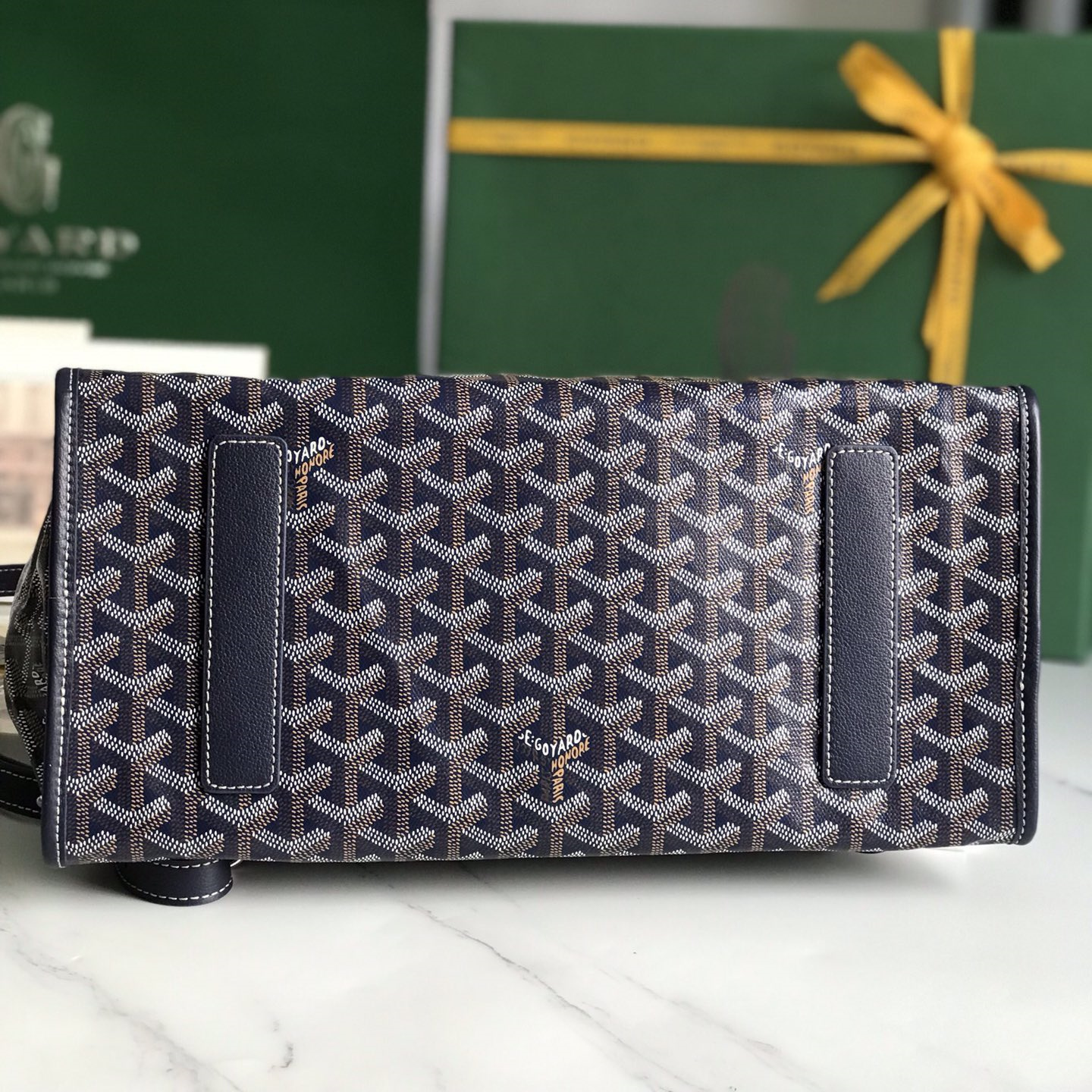 高仿Goyard*STLEGE2折疊雙肩背囊中號深藍免檢版